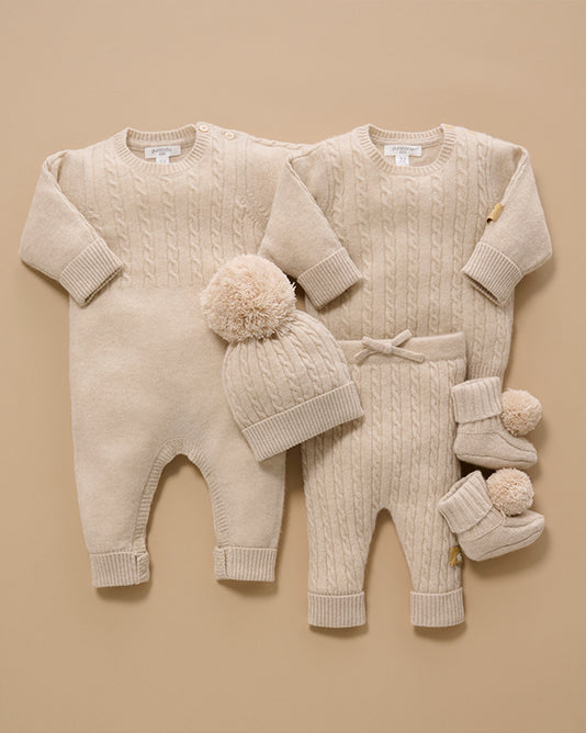 beige baby knitted cashmere clothing