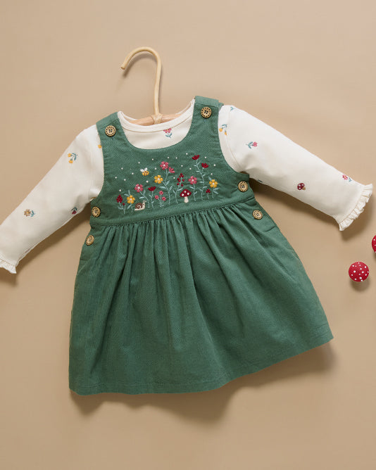 green girls corduroy dress