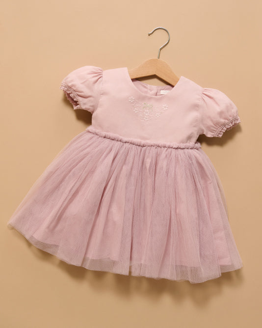 pink tuelle party dress